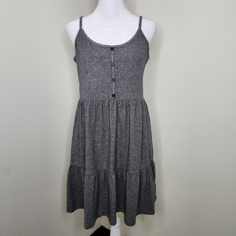 Wild Fable Gray Scoop Back Spaghetti Strap Ruffle Sundress Medium Casual Normcor